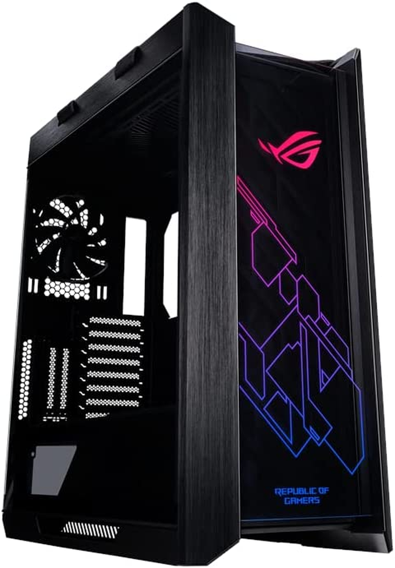 Asus ROG Strix Helios GX601 RGB Mid-Tower Computer Case for up to EATX Motherboards with USB 3.1 Front Panel, Smoked Tempered Glass, Brushed Aluminum and Steel Construction, and Four Case Fans, Black