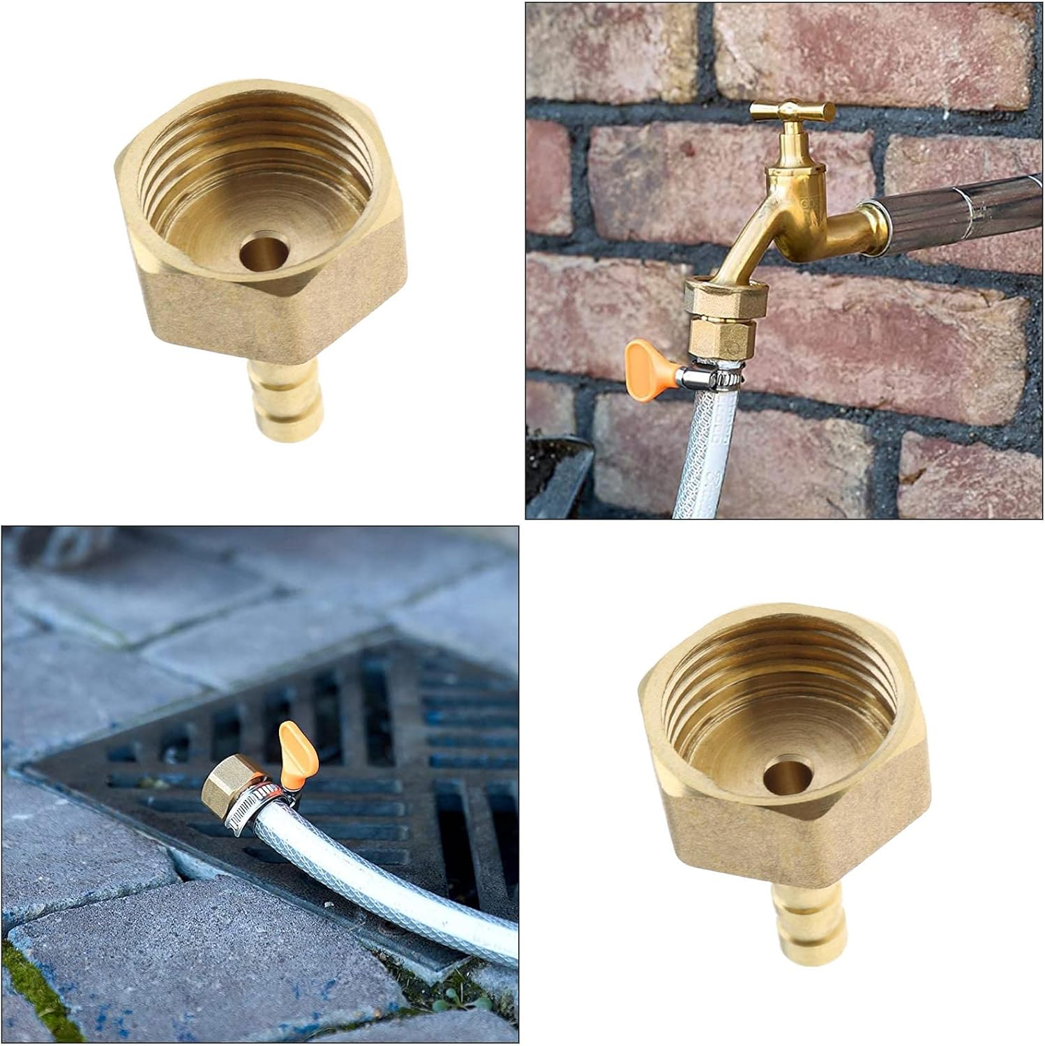 Emsea 2PCS 6Mm to 1/2 Inch BSP Female Thread Barb Brass Fitting Connectors Hose Barbed Joint Adapter Coupler for Fuel Air Gas Water Oil image number 1