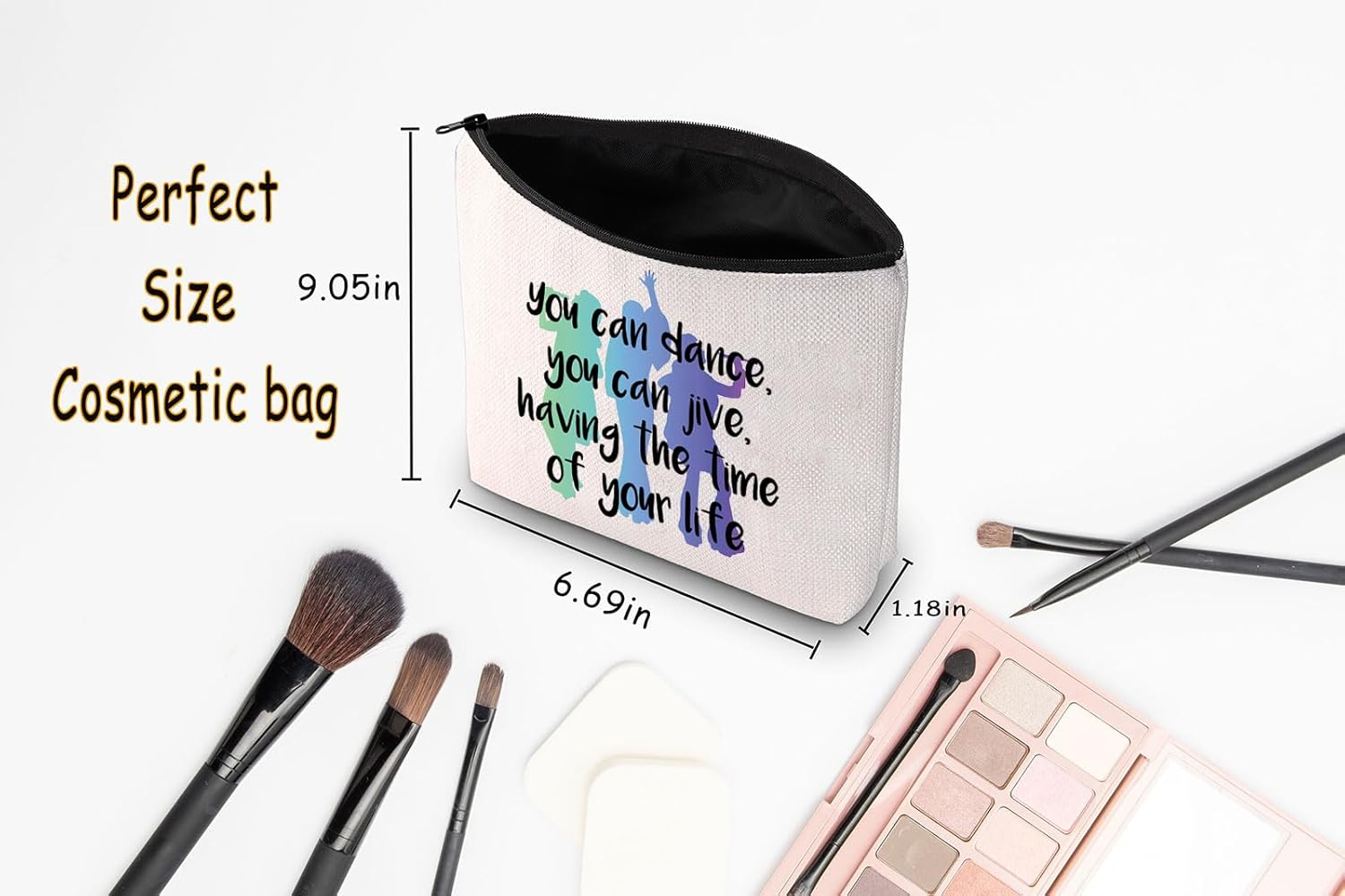 JNIAP Mamma Musical Inspired Gift Dancing Queen Quote Cosmetic Bag Musical Lover Gift, You Can Dance Bag image number 6