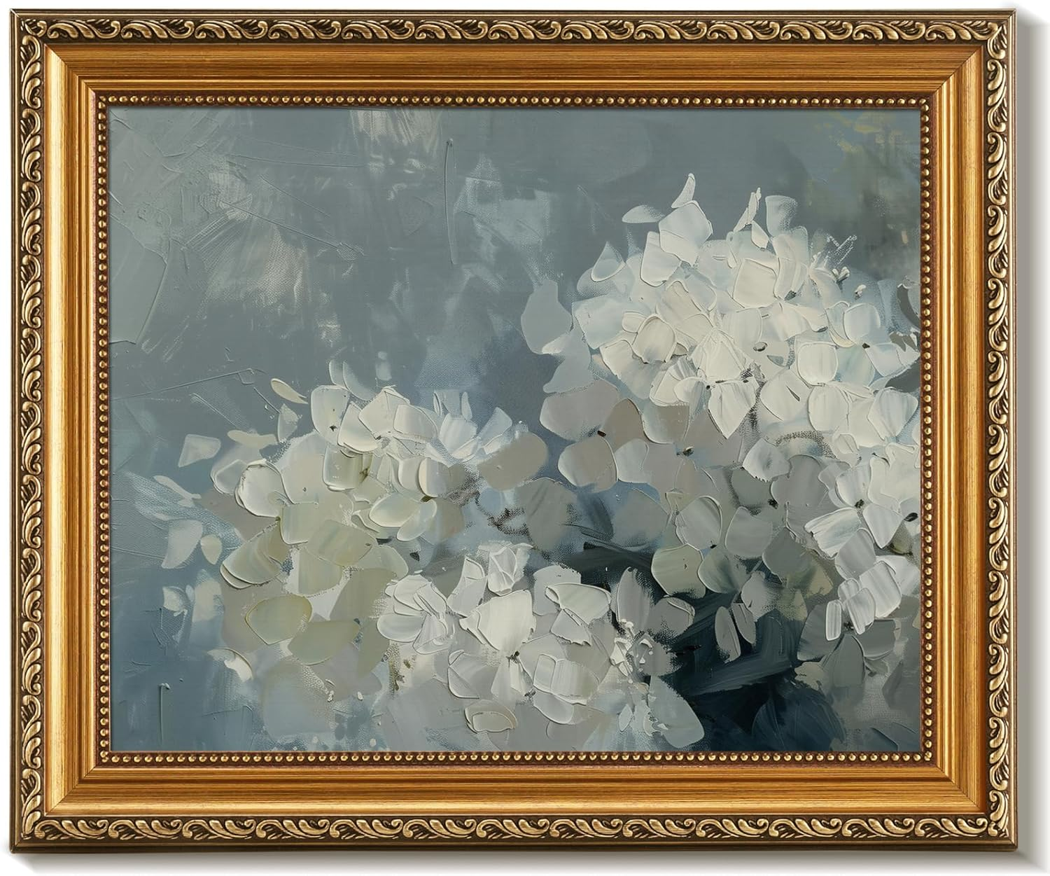 Uniro Vintage Gold Framed Wall Art for Home Decor, Farmhouse Wall Decor Wildflower Field Landscape Canvas Artwork, Antique Landscape Oil Painting for Bedroom Wall Decor, Rustic Country Aesthetic