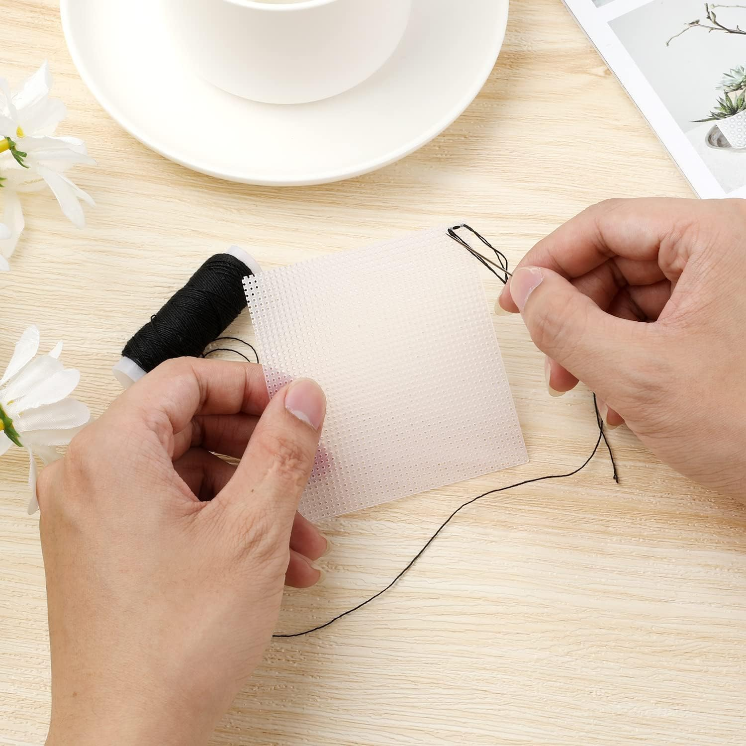 Plastic Mesh Canvas Sheets for Embroidery,4Pcs Plastic Mesh Canvas Mesh Canvas Sheets,Plastic Needlepoint Canvas White Plastic Mesh Sheets,Plastic Canvas Plastic Mesh Sheets,Plastic Mesh Canvas Sheets image number 1