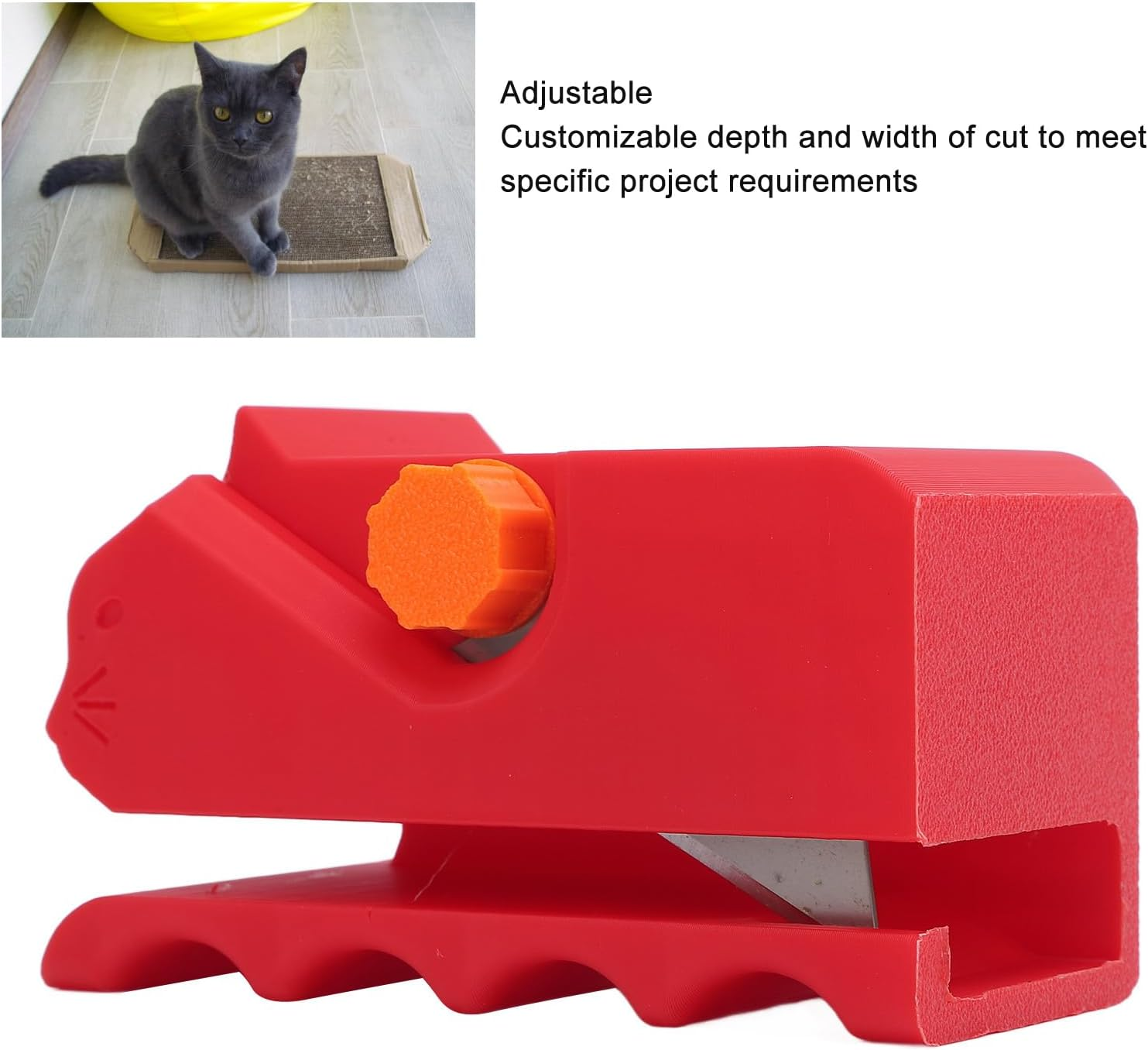 Diyeeni Cardboard Cutter for Cat Scratchers, 3D Printing Cardboard Cutter, Kitten Handheld Cardboard Cutting Tool, Cutting Machines, Cardboard Strips, Tool for Cat Lovers (Red) image number 5