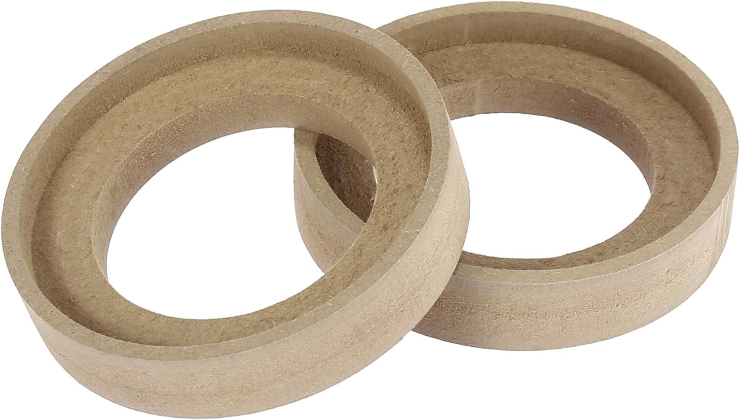 X AUTOHAUX Pair Car Beige Speaker Spacer Ring Adaptor Brackets Mounting Spacer Recess Bezel Plate Wood 77Mm ID for 3 Inch Speakers
