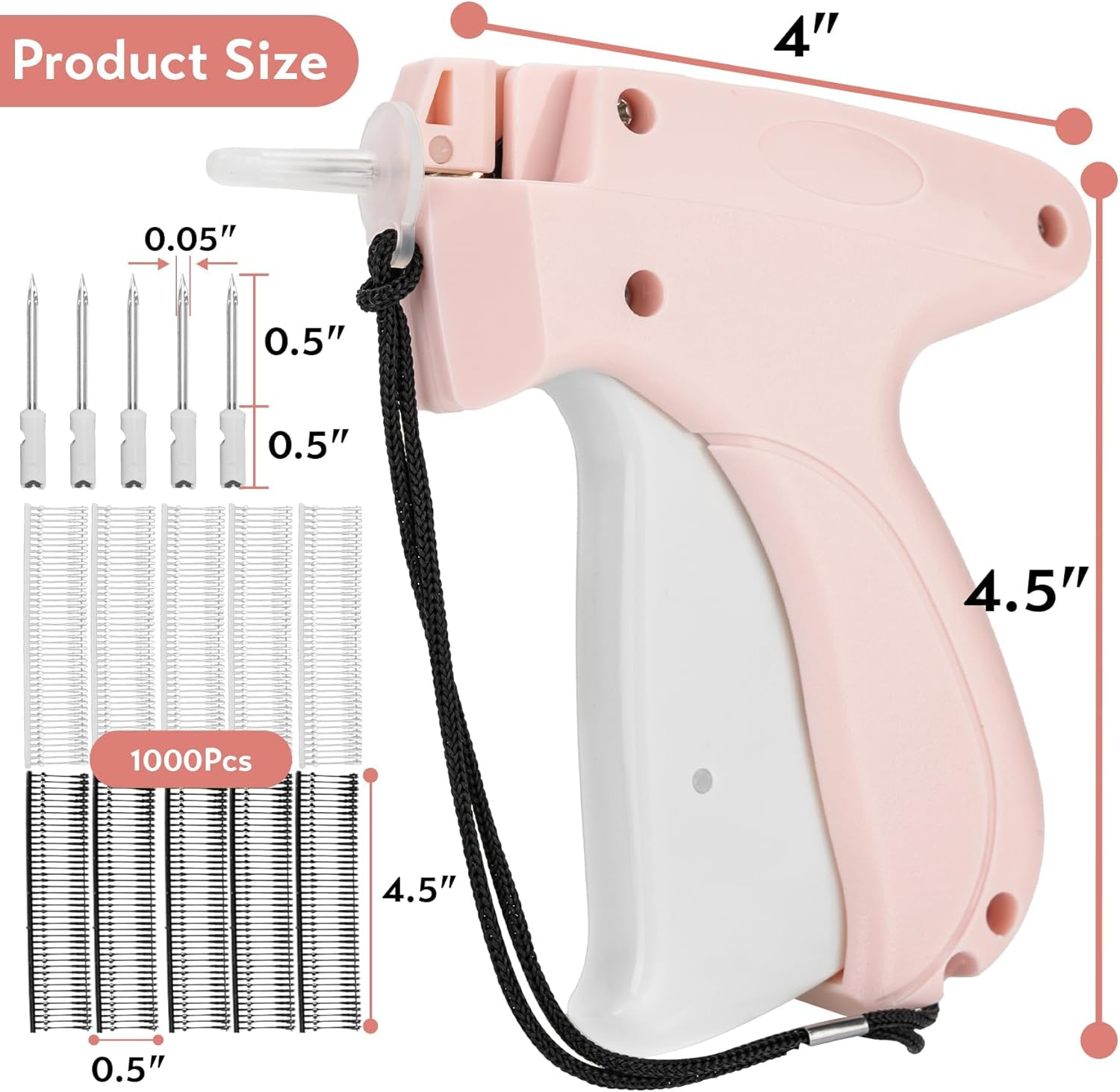 Forpmon Stitch Gun for Clothes, 5 Needle Handheld Stitch Gun Quick Clothing Fixer, Mini Sewing Kit, Micro Tagging Gun, 1000 Black Fasteners & 1000 White Fasteners, for Sewing, Hemming, Quilting image number 2