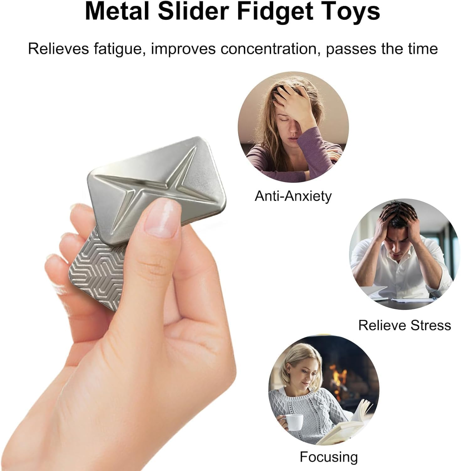 B-Qtech Metal Poker Fidget Slider Toy, Fidget Toys for Adults, Magnetic Slider Toy, Autism Anxiety Stress Relief Magnetic Fidget Toy for Adults, Adult Office Desk Toy image number 3