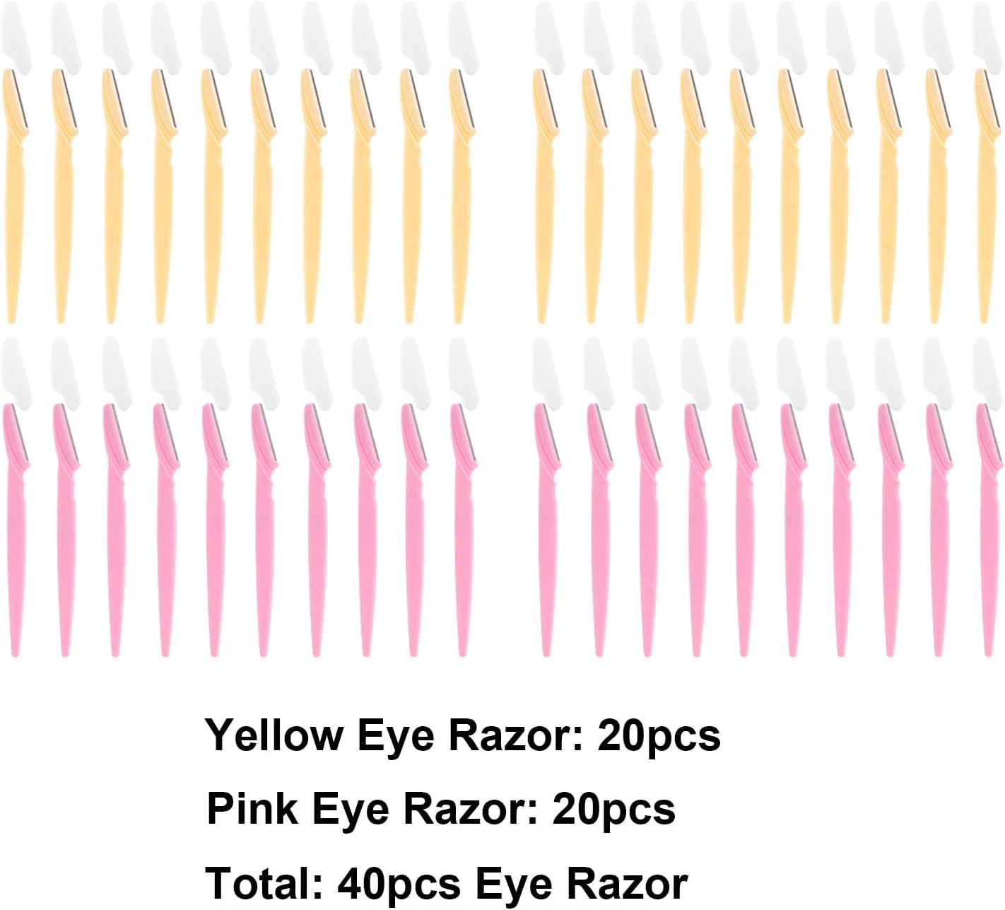 Eyebrow Razor for Women, Beoffer 40Pcs Multipurpose Exfoliating Dermaplaning Tool Face Razor and Eyebrow Razors for Women Man with Precision Cover (Pink Yellow) image number 4