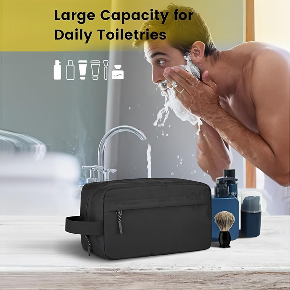 Travel Toiletry Bag Dopp Kit for Men - Large Toiletries Bag Water Resistant Hanging Dopp Kit Travel Bag for Toiletries Accessories,Wash Bags for Men,Makeup Bag,Cosmetic Bags image number 5