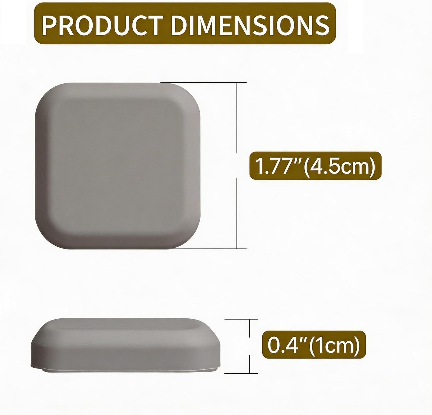 Wall Protectors from Door Knobs (6 Pack) - Adhesive Silicone Guard Bumpers, Square Door Stoppers for Wall & Furniture, Thick Anti-Slam Silencers - White, Gray, Black image number 6