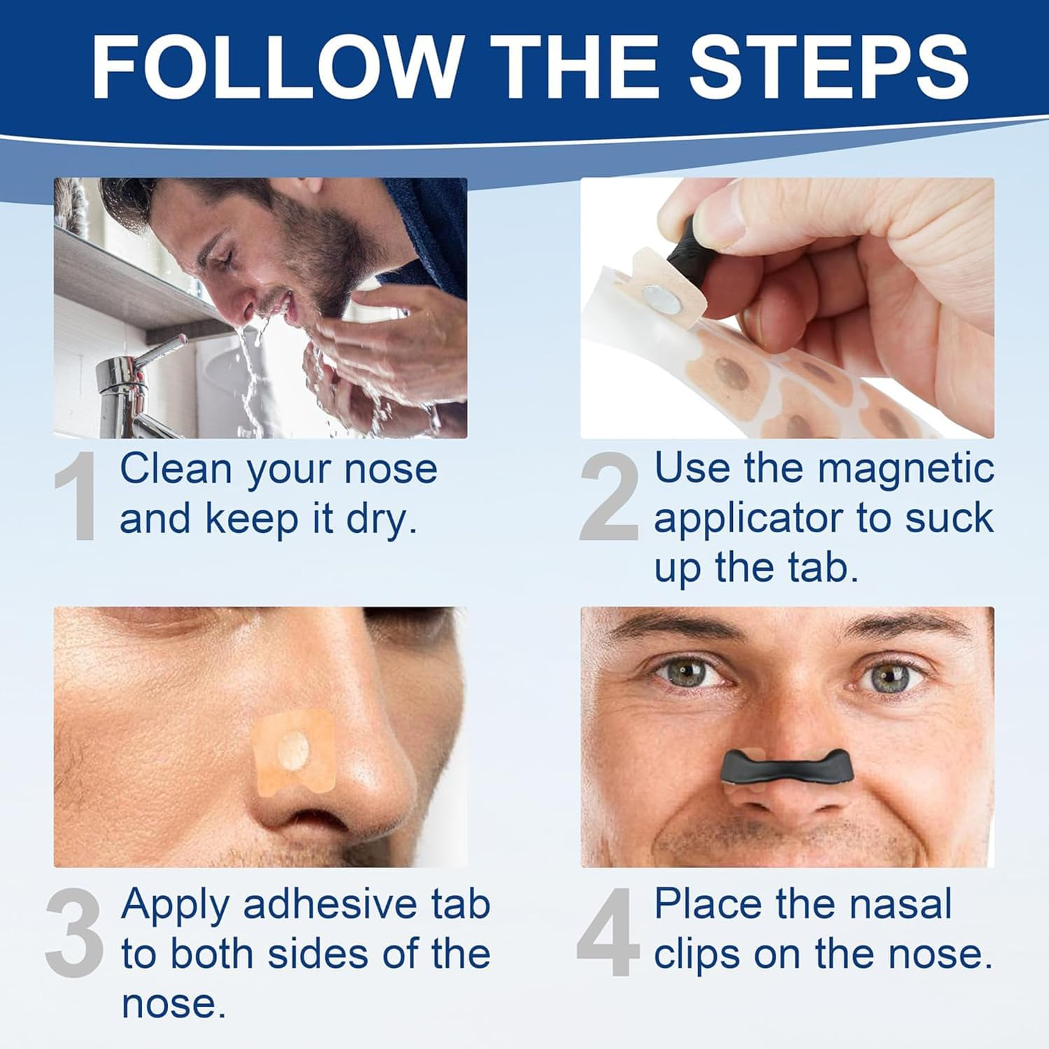 120Pcs Breathe Magnetic Nasal Strip anti Snoring Breathing Nasal Strips Sleep & Exercise Reduce Snoring Improve Oxygen Flow anti Snoring Nasal Strips for Men & Women