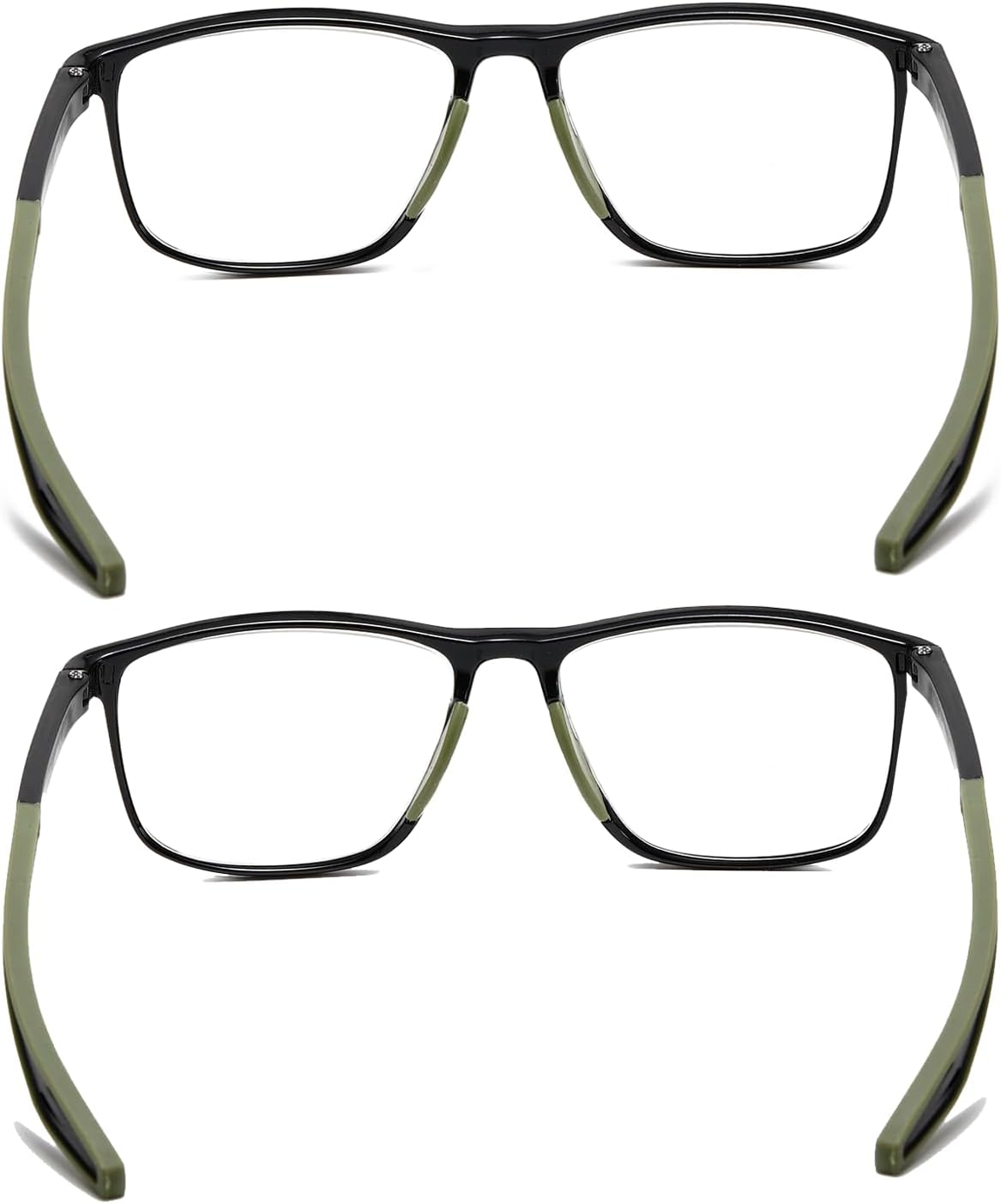 2 Pairs Mens Sports Style Reading Glasses Comfortable Flexible Blue Light Blocking Glasses image number 5