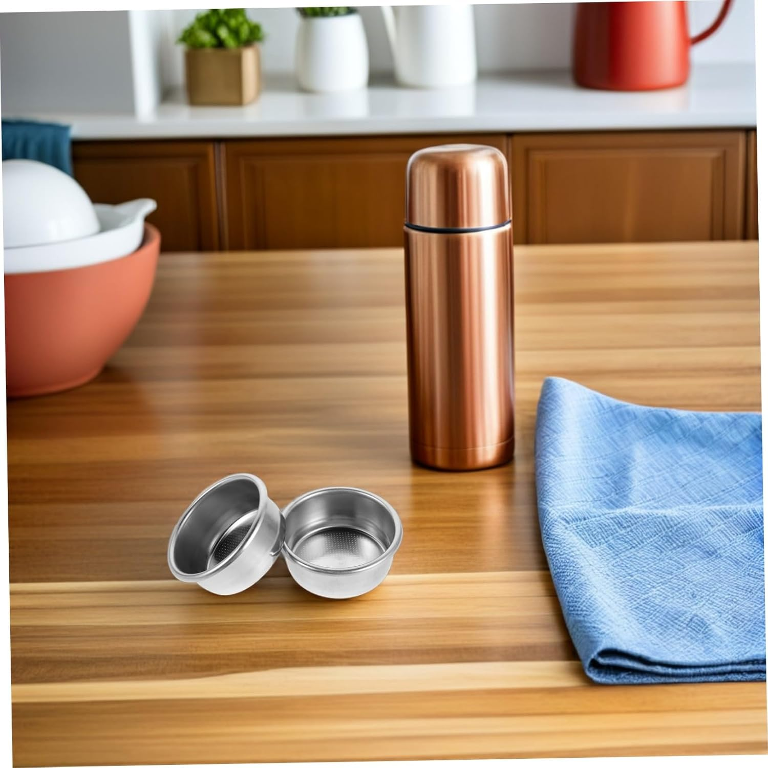 LABRIMP 2Pcs Stainless Steel Espresso Filter Basket Fine Mesh Coffee Filter Cups for Efficient Extraction Quick Aroma Release Reusable Replacement for Coffee Makers and Tea Machines image number 1