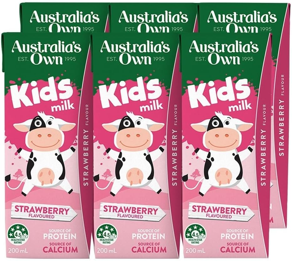 Australia'S Own Kids Strawberry Milk 200 Ml (Pack of 24)