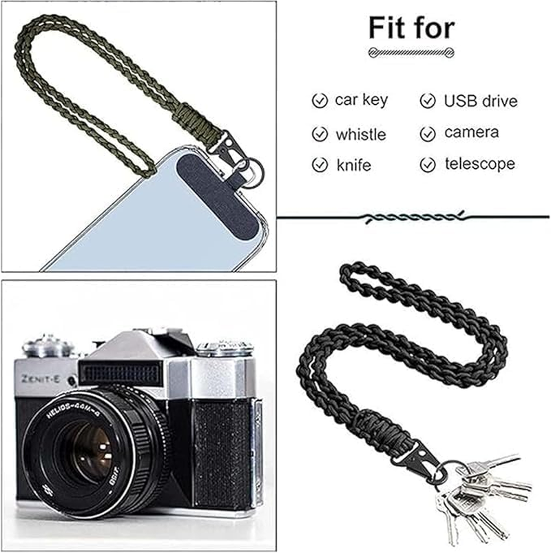 Beiqilian 4Pack Paracord Keychain with Carabiner Braided Lanyard Key Chain for Men Women Heavy Duty Hook for Outdoor Survival Camping Hiking image number 3