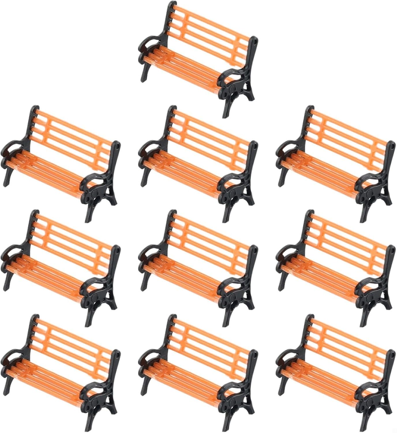10Pcs Model Train Platform Park Street Seat Bench Chairs Settee 1:87 HO Scale Model for HO TT Scale Models Park Benches