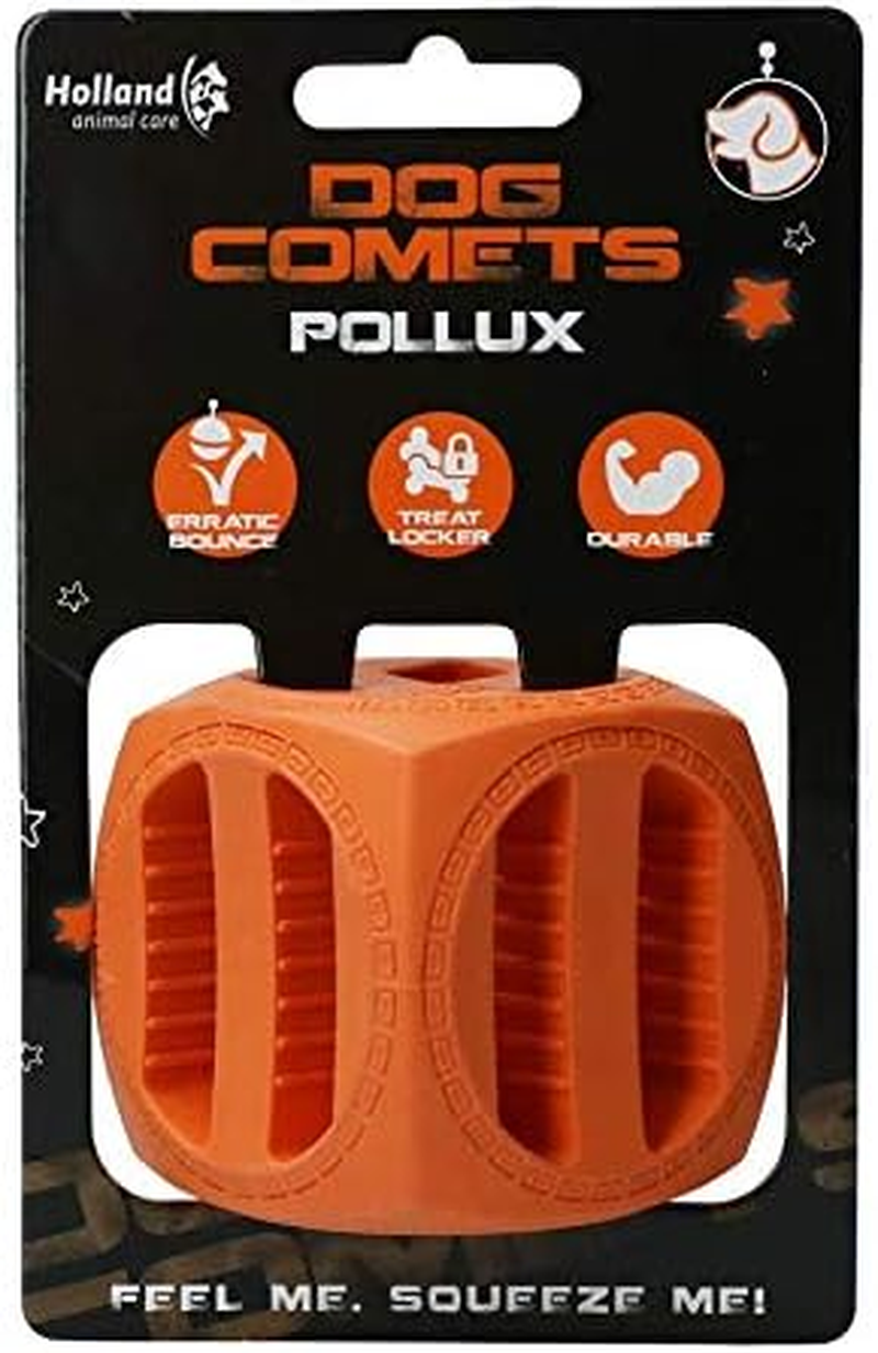 Dog Comets Pollux - Treat Hideaway - Dog Toy - Intelligence Toy - Cube - Rubber - 5.5 X 5.5 Cm - Orange image number 1