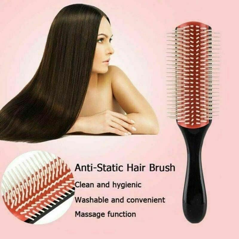 AIMALL New Hair Styling Brush Classic D3 Medium (9 Row) Comb Styling Hairbrush for Smoothing, Shaping, and Polishing image number 2