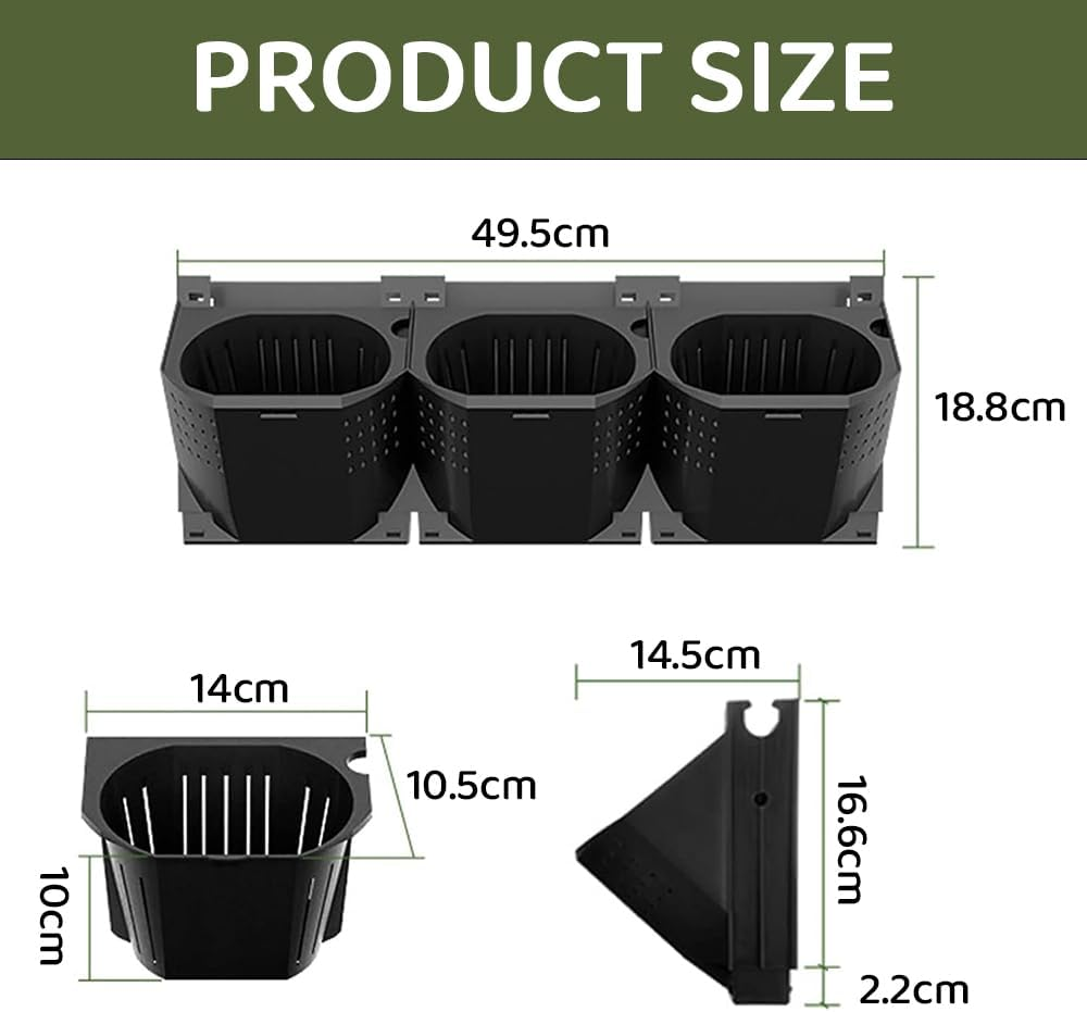 Self-Watering Wall Planters with 3 Pots &ndash; Garden Hanging Planters for Indoor & Outdoor Plants, Wall Mounted Flower Pots for Herbs, Succulents, Vegetables, Home Patio Balcony Decor image number 2