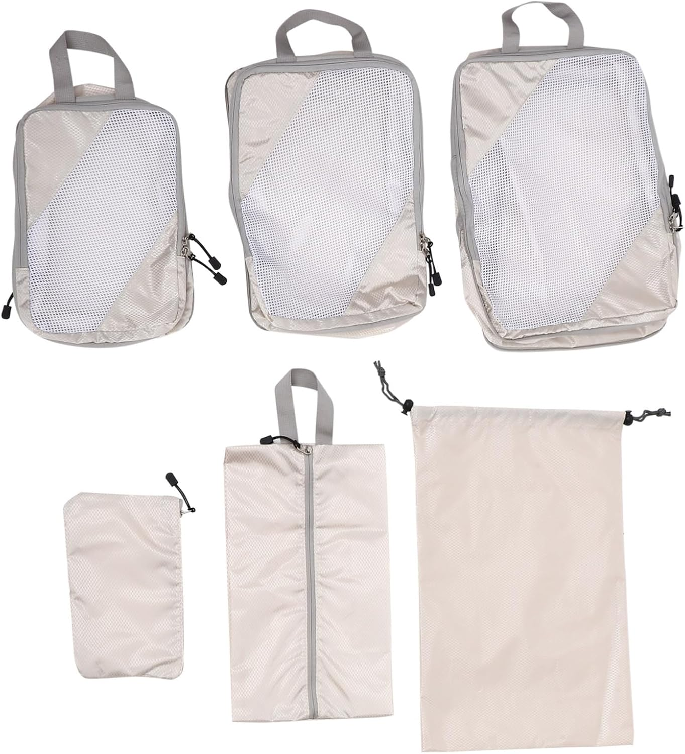 Healvian 6Pcs Organiser Suitcase Cubes Compression Packing Cubes Travel Packing Bags Luggage Organiser Set Stylish Space-Saving image number 6