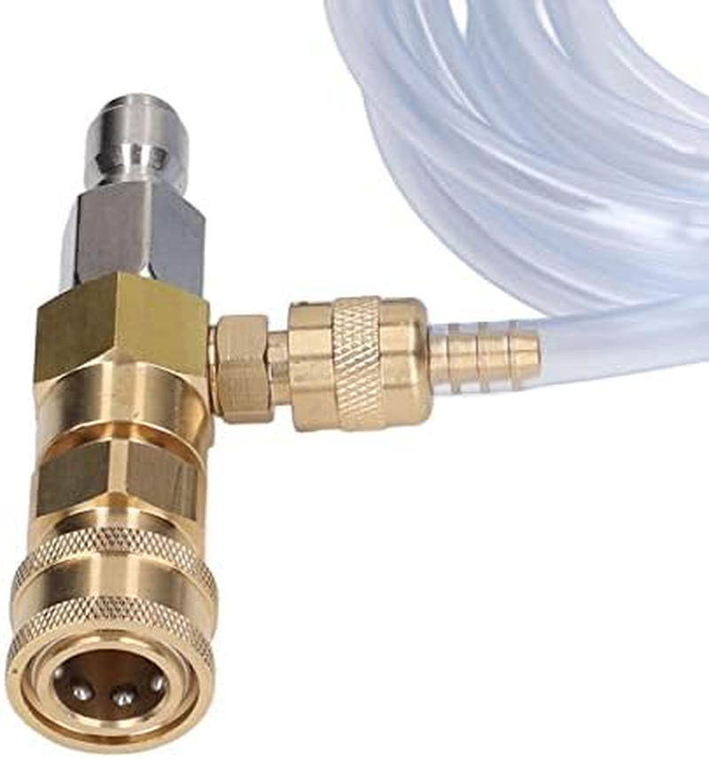 5000PSI Adjustable Chemical Injector Kit, 3/8In Quick Connector Downstream Injector for Pressure Washer, Soap Injector, 9.8Ft Siphon Hose, 1/4In Soap Nozzle Power Washer Chemical image number 5