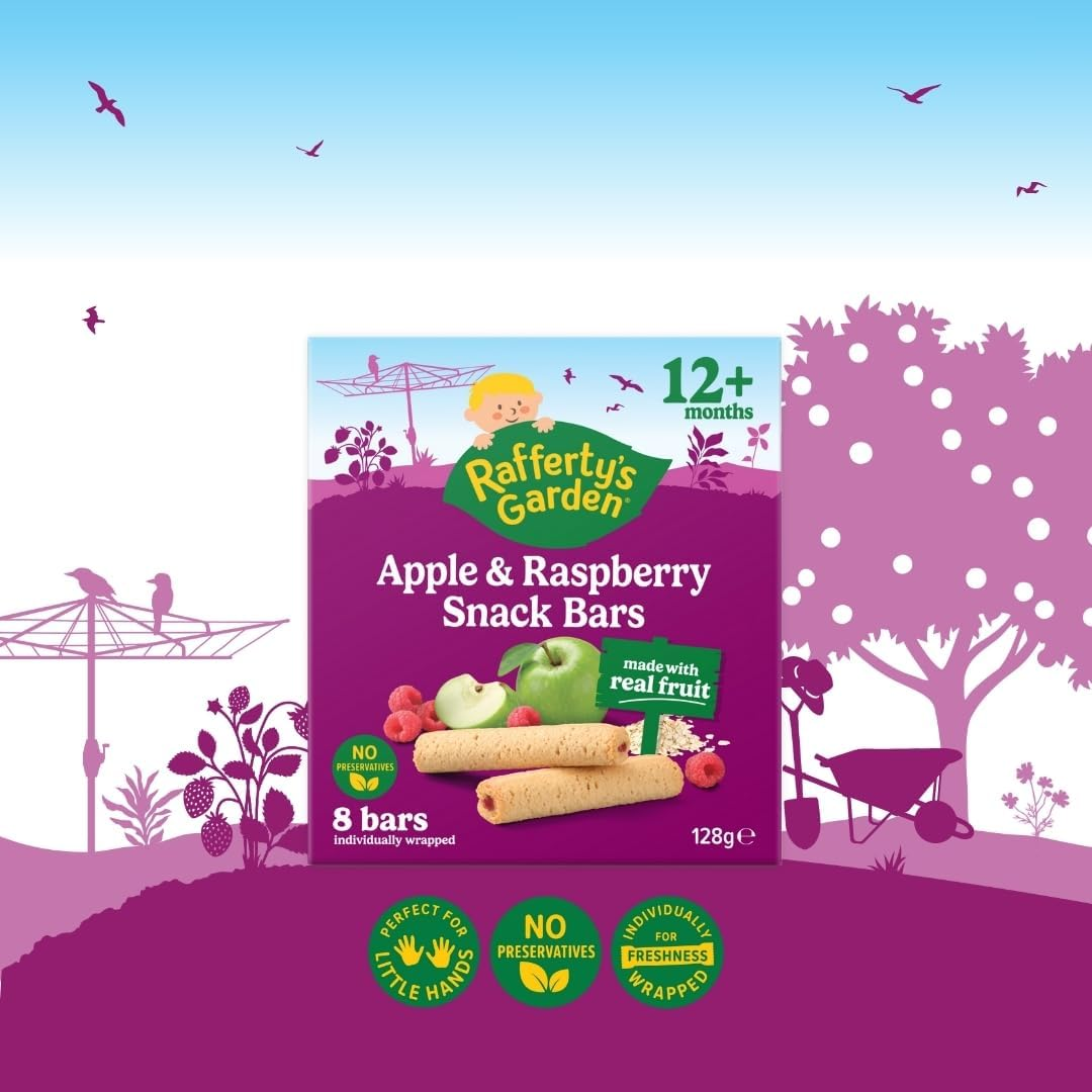 Rafferty'S Garden Apple and Raspberry Snack Bars for Babies 128 G (Case of 6) image number 1