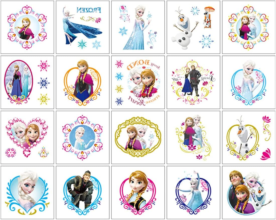 20Pcs Frozen Temporary Tattoo Stickers for Birthday Party Supplies Favors Kids Boys Girls School Rewards Gifts(5 X 5Cm) - White image number 5