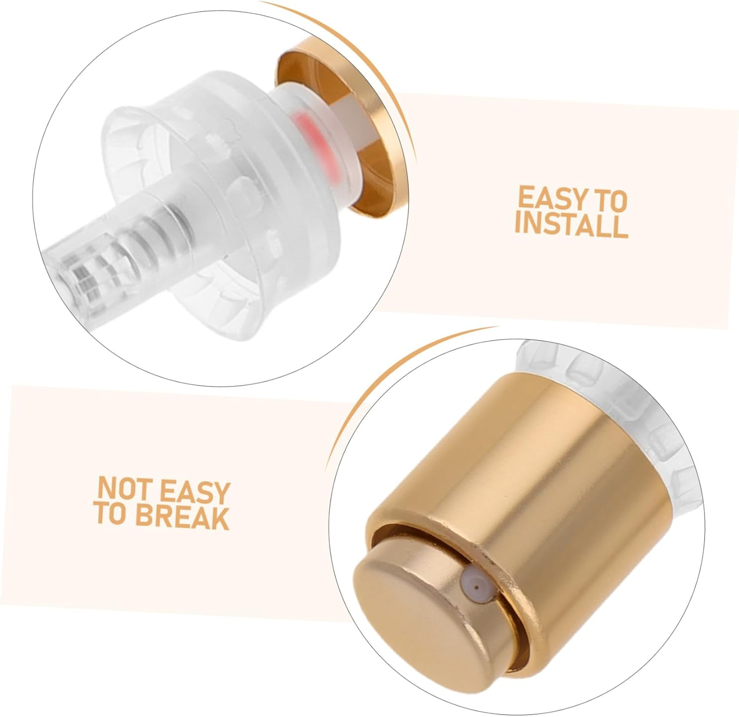 ADOCARN 10Pcs Perfume Bottle Spray Nozzle Pump Replacement Gold Plastic Press Pump Heads 13Mm Compatible Diy Perfume Bottles for Travel and Home Use image number 1