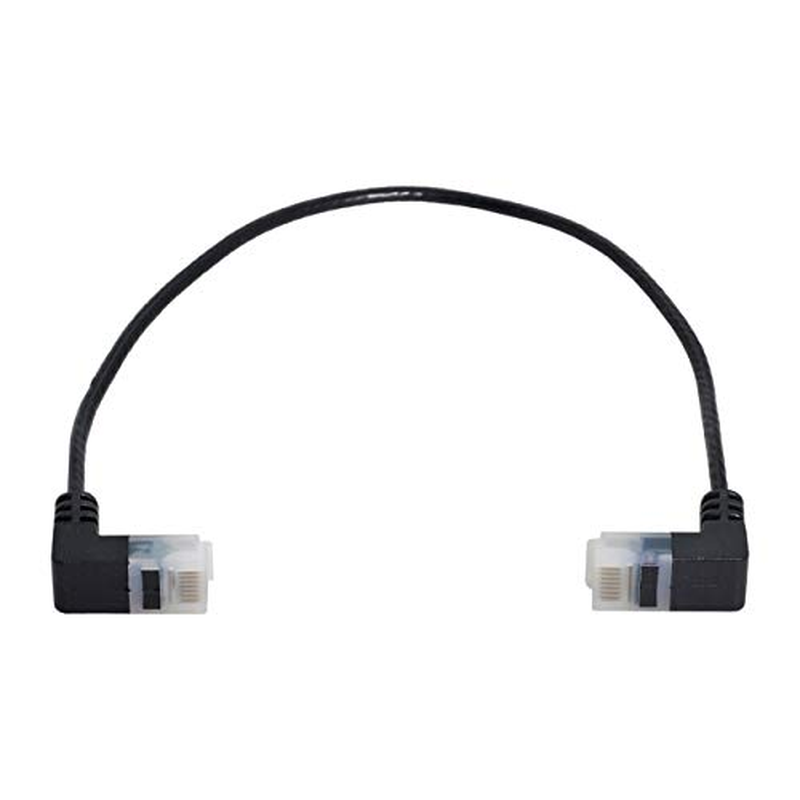Cablecc Ultra Slim Cat6 Ethernet Cable RJ45 Left to Right Angled 25Cm UTP Network Cable Patch Cord 90 Degree Cat6A LAN for Laptop Router TV Box