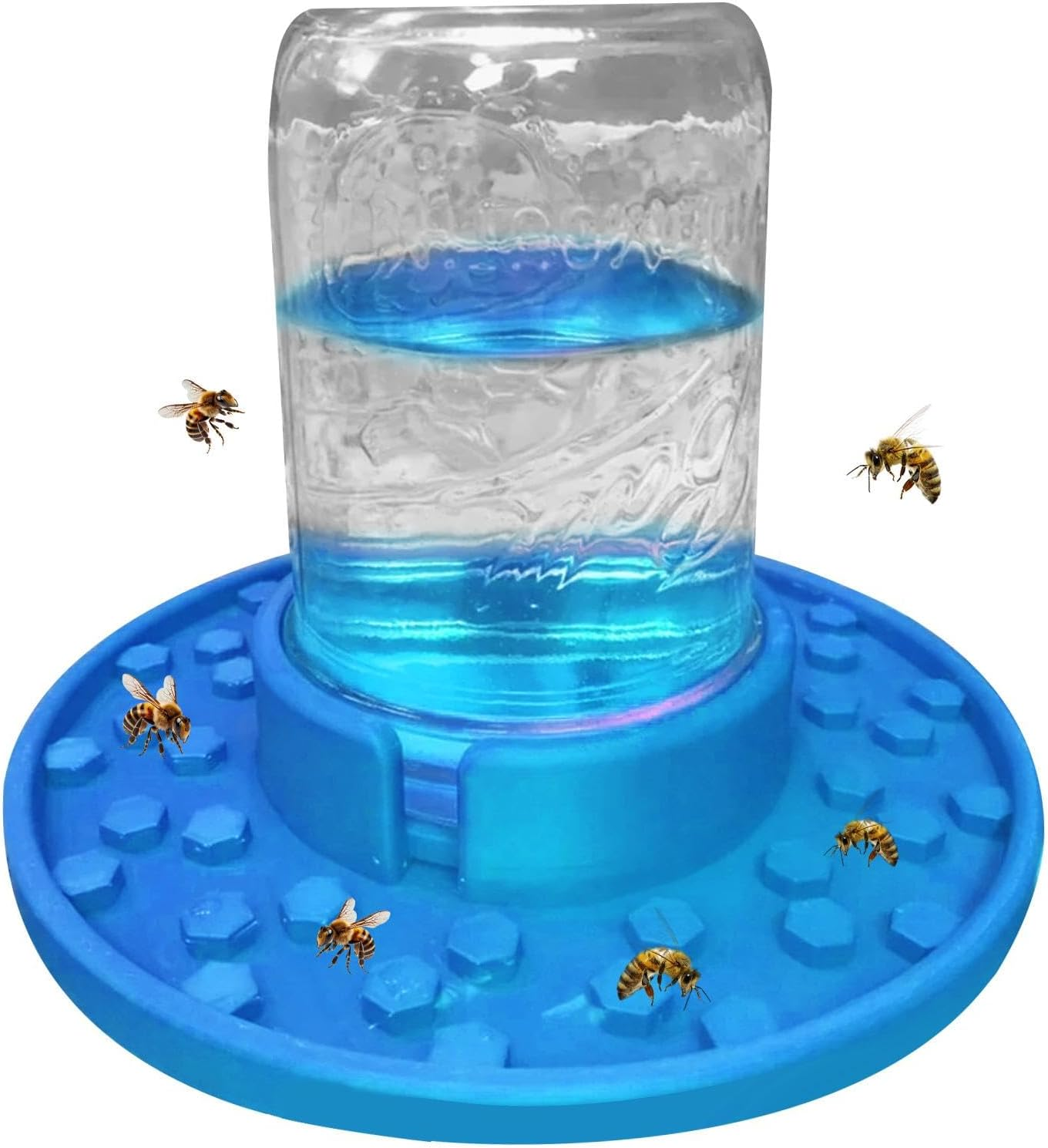 Bee Watering Station Jar, Jar Bee Feeders for Hives | Hive Entrance & Feeder, Honey Bee Feeder, Used to Feed Water or Sugar Syrup, Bee Cups for Thirsty Pollinators