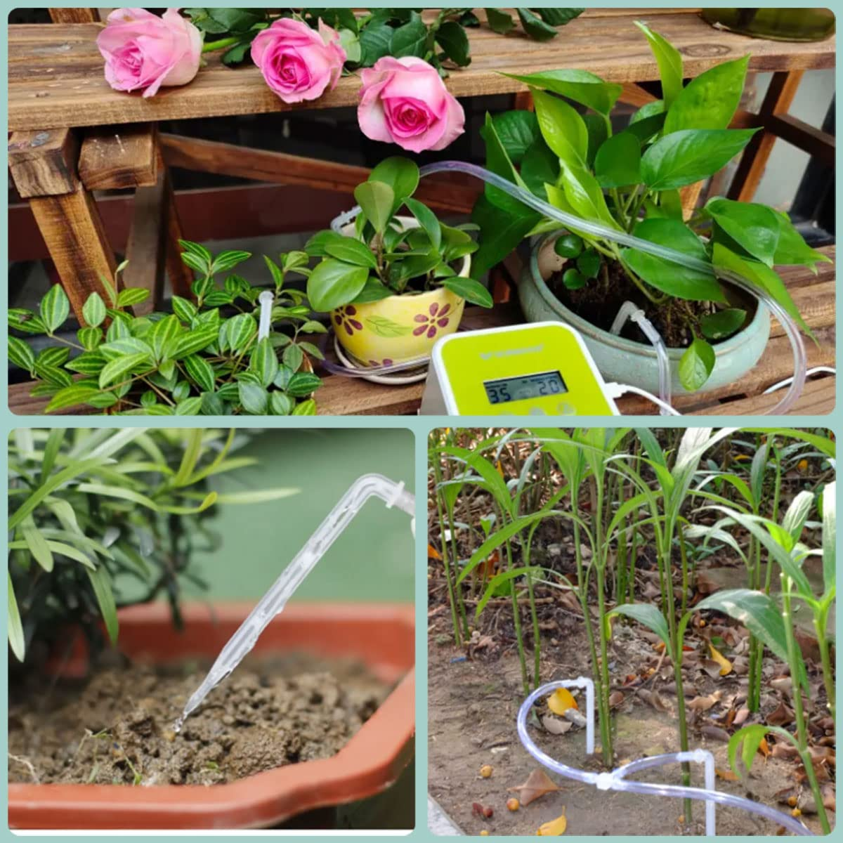 UCINNOVATE Drip Irrigation Tubing Kit, Including 5M 1/4 INCH Tubing, Irrigation Drippers, Tube Connectors, Fitler for Automatic Self Watering Equipment System image number 5