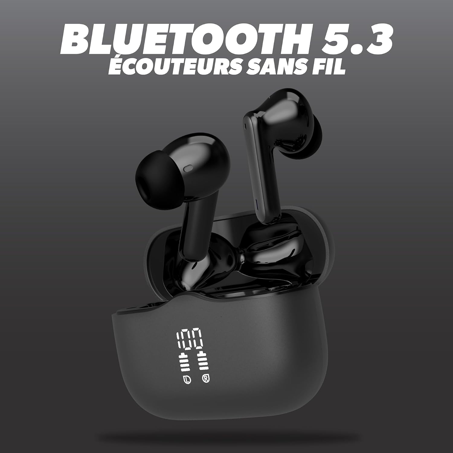 T'Nb - T'Nb Wireless Bluetooth Headphones Noise Cancelling Active Design with Touch Control and Charging Box Color - Grey image number 3