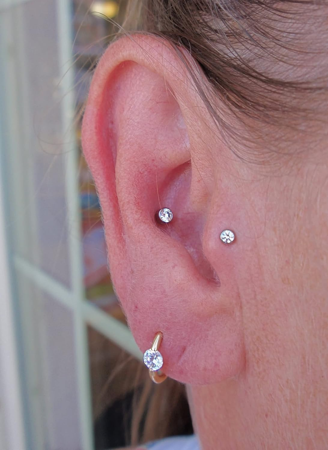 QWALIT Piercing Taper Threadless Piercing Changing Tool Piercing Taper Insertion Tool Piercing Threader Tool Flat Back Earring Applicator Tool Labret Titanium Threadless Insertion Pin 16G 18G 20G image number 2