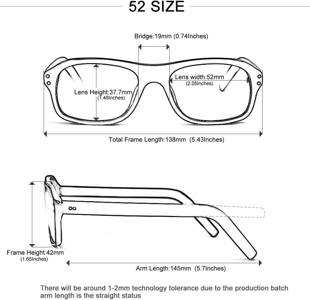 Men Vintage Square Eyeglasses Kingsmen Glasses MPO847DTO Acetate Frames Clear Lens Glasses&hellip; - Amber Size 52 image number 2