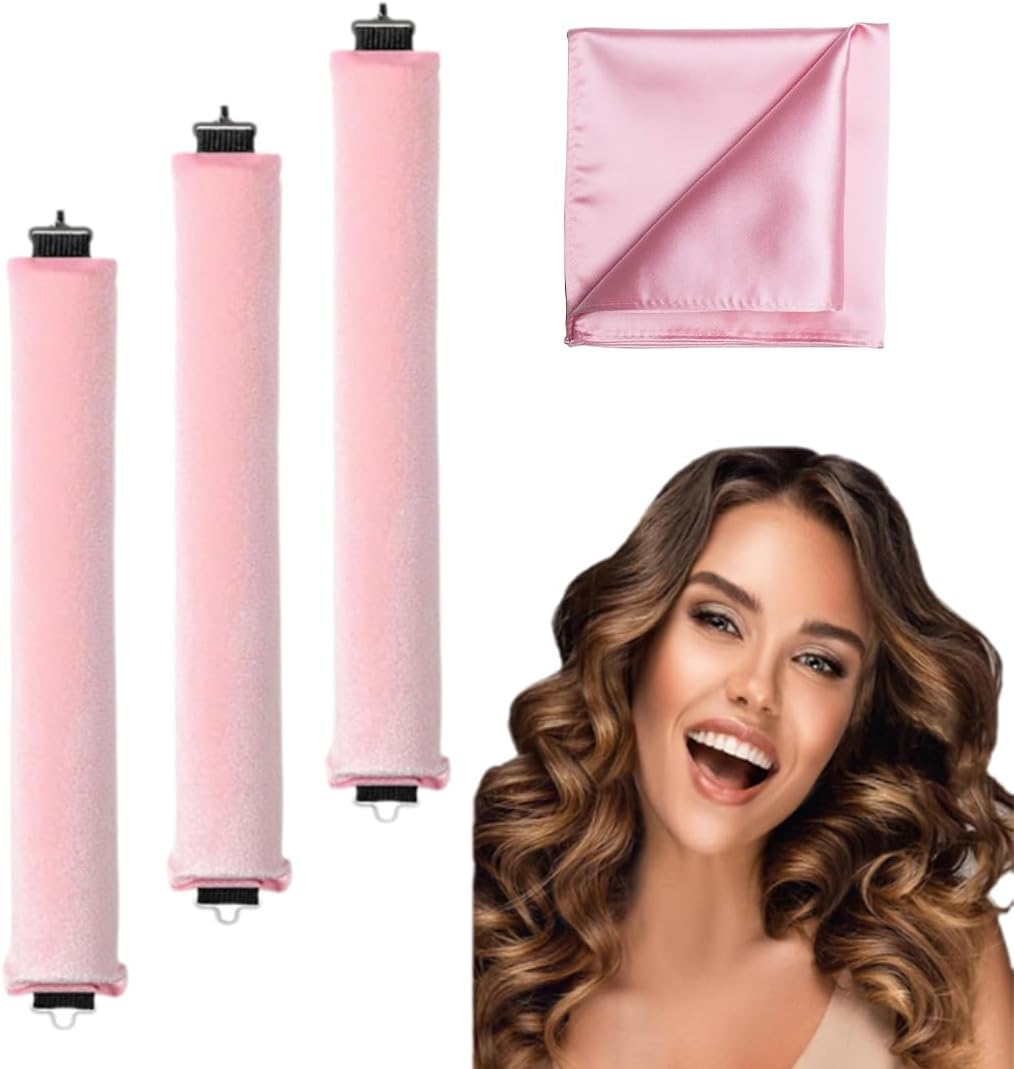 Luliyldj 4-Piece Set Curlers Heatless Curls Curlers Overnight Heat-Resistant Curlers Curls without Heat Heatless Curls image number 5