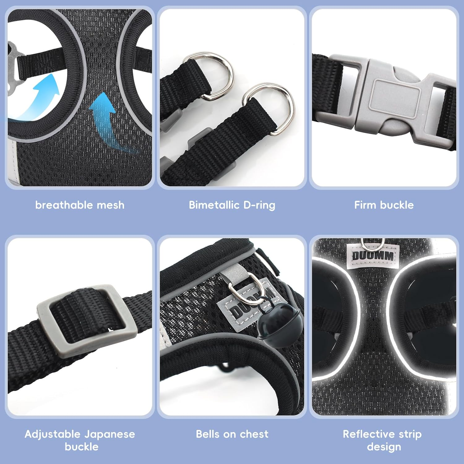 Cat Harness with Lead, Escape Proof, Adjustable Cat Harness, Escape Proof, Soft and Breathable Mesh, Cat Lead Harness for Cats and Small Dogs, Outdoor Training