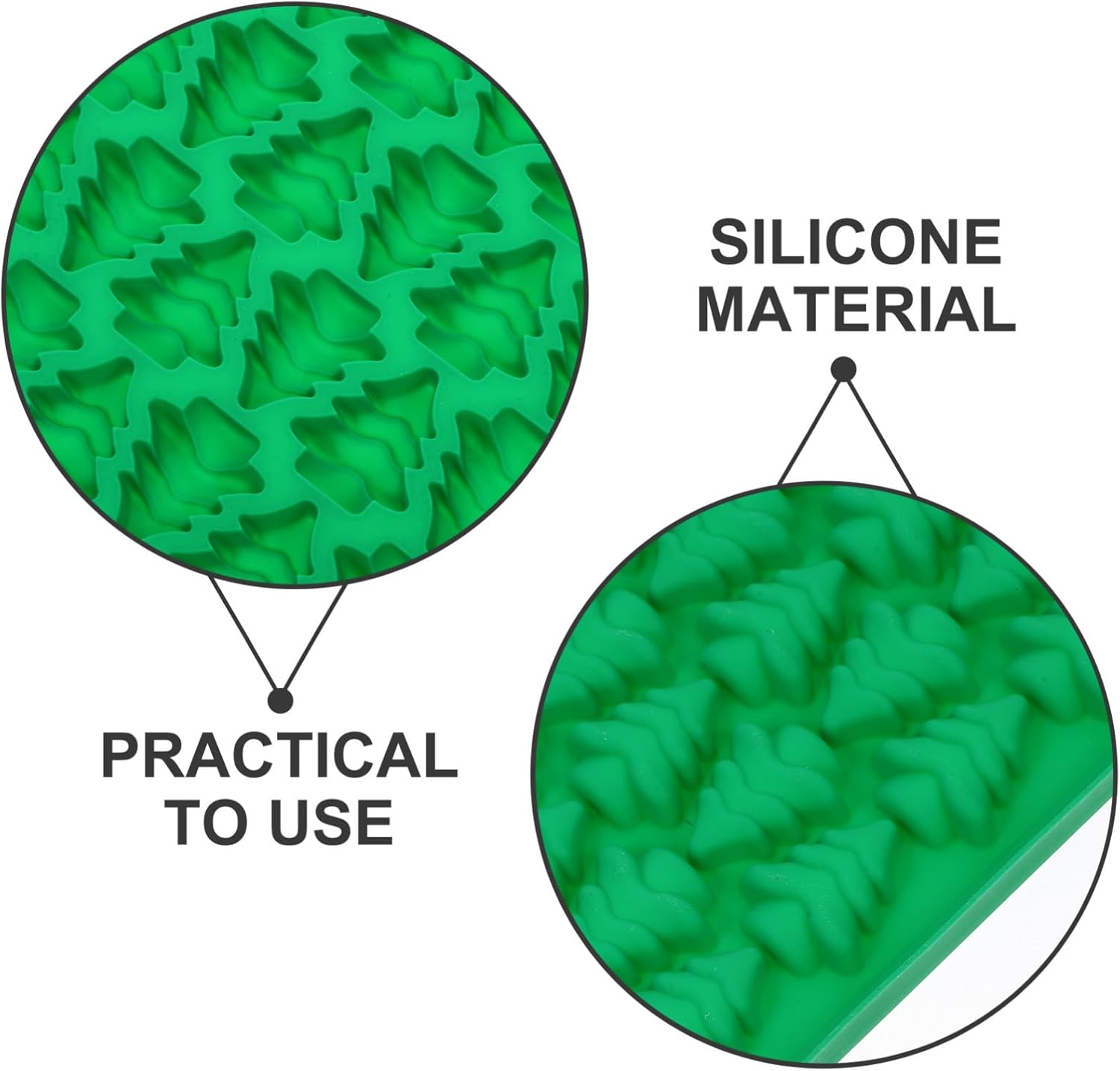 PRETYZOOM 100-Grid Christmas Tree Fondant Mold Style Silicone Baking Mold for Cookies Cupcakes Candy Alternative image number 6