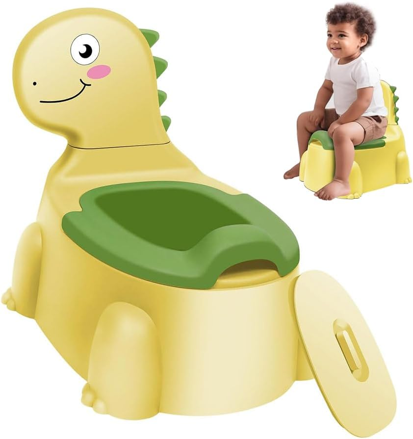 Dinosaur Potty Training Seat - Comfortable Toddler Potty Toilet Seat with Non-Slip Mat, Backrest & Soft Lid, Safe, Portable Potty Training Chair for Boys & Girls 1-6 Years image number 3