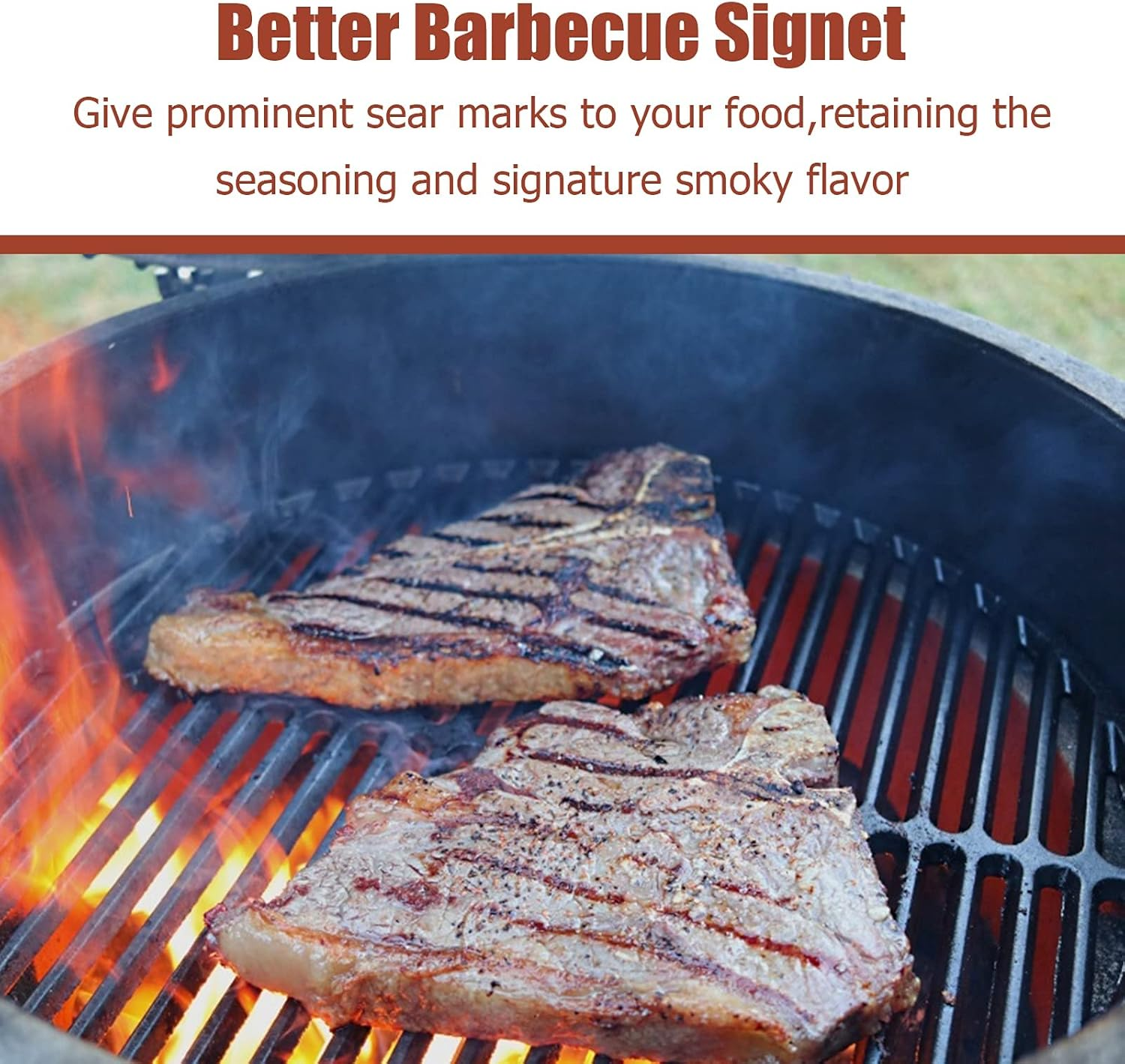 OLIGAI Cast Iron Cooking Grate,Cooking Grids Grates for Small and Minimax Big Green Egg,Round Grill Grate Replacement for Big Green Egg,13 Inch Cast Iron Grates image number 2