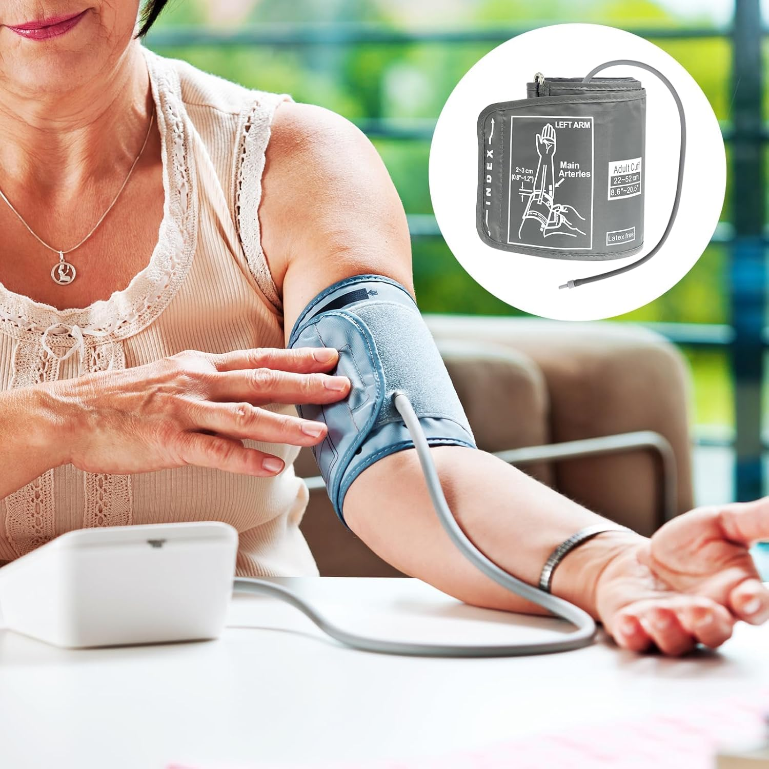 Extra Large Cuff 22-52Cm Compatible with OMRON Digital Upper Arm Blood Pressure Monitor, Blood Pressure Cuff with 4.6Mm Connectors, Replacement XL Cuff Compatible with Omron, BP Machine Not Included image number 6