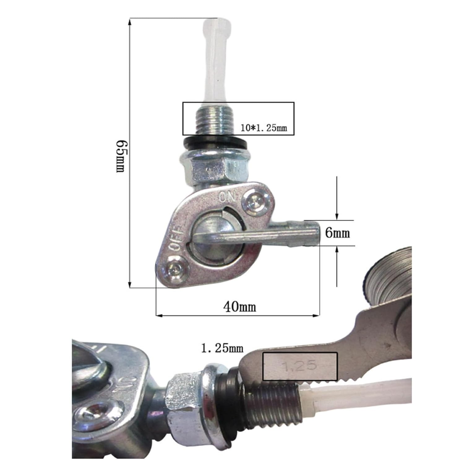 Fuel Petrol Tank Switch Petcock Valve for ATV Quad Pocket Pit Dirt Bike Go Kart Motorcycle Replacement Part for Power Generator Petrol Tap image number 5