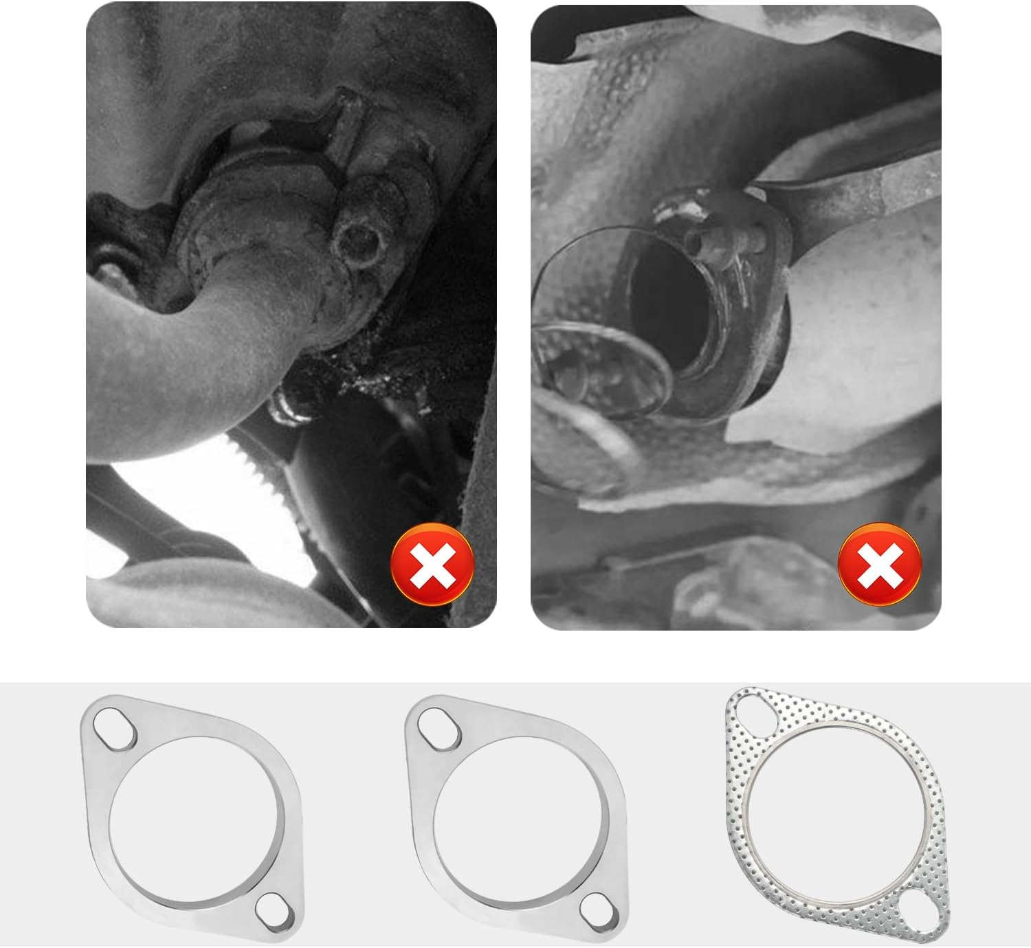 2-Bolt 3 Inch Exhaust Flange Repair Kit,Stainless Steel Exhaust System Kit with Exhaust Gasket & Exhaust Bolts,Exhaust Pipe Flange Gasket for Automotive Replacement Exhaust Flanges (3") image number 6
