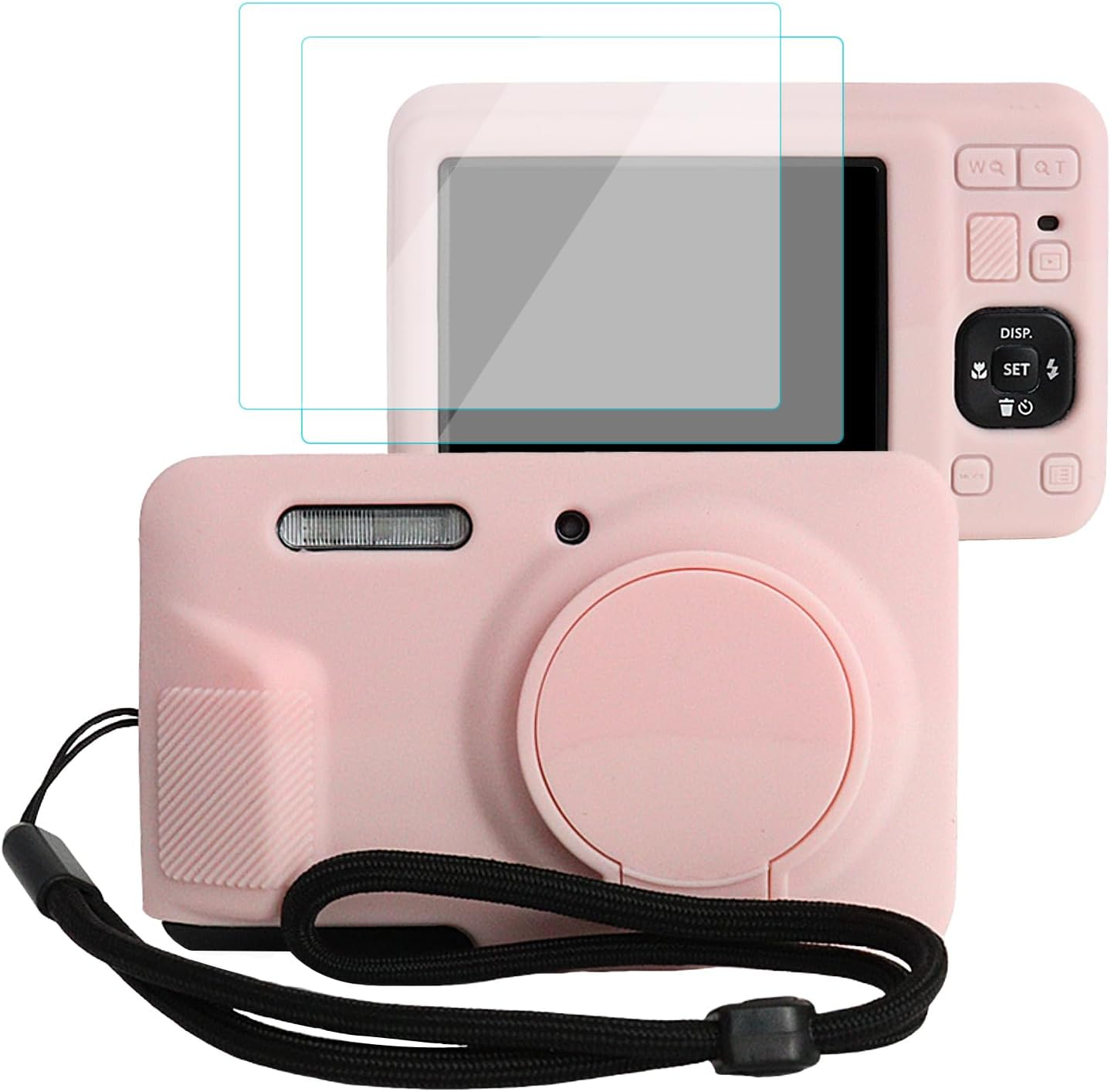 VOVMOEYA Camera Case for Kodak PIXPRO FZ55 with 2 Screen Protectors and 1 Hand Strap, Silicone, Soft Protective Lightweight