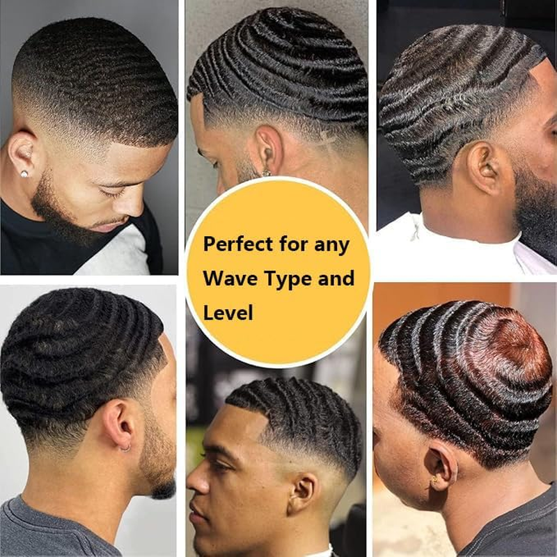 360 Waves Hair Training Kit, Wave Brush with Curved Design, 2 Palm Grips, Pink image number 3