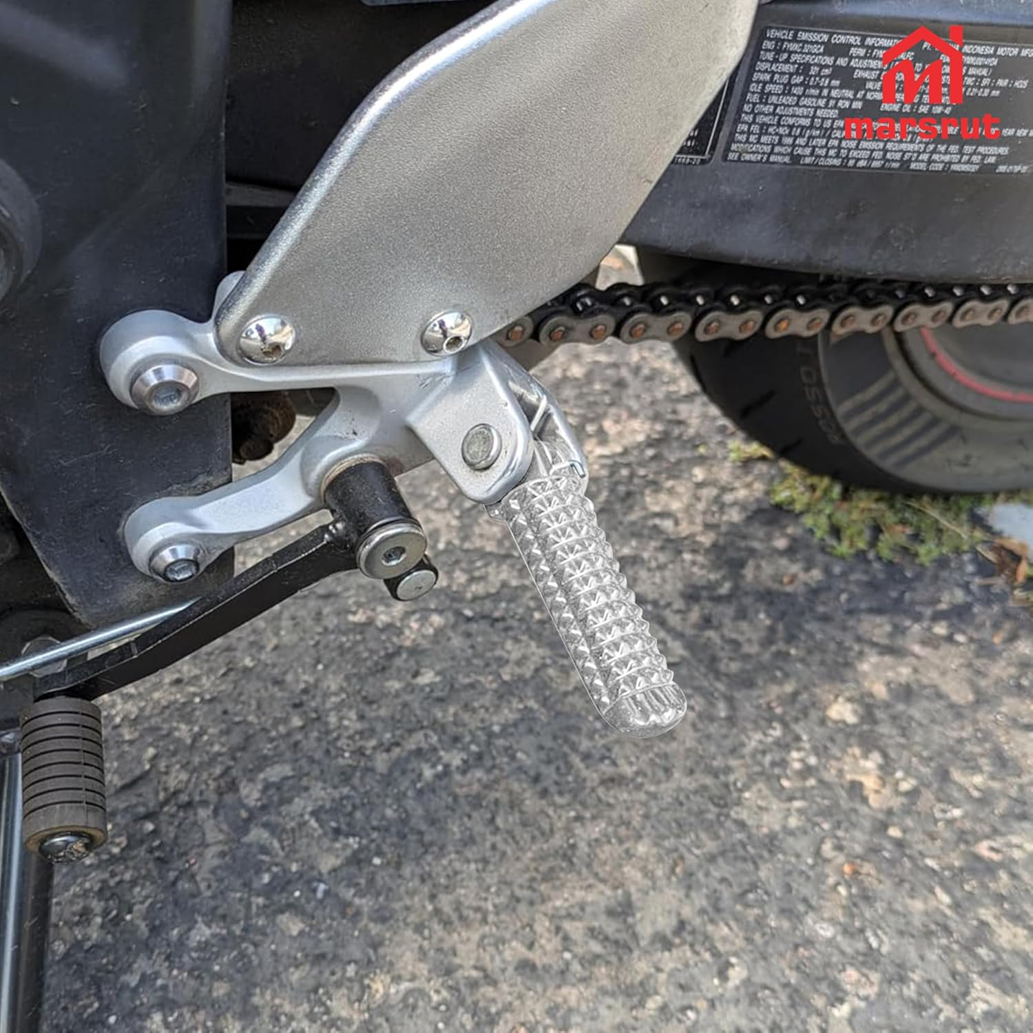 1 Pair Rear Foot Pegs Compatible with Yamaha YZF R3 R25 MT25 MT03 MT-03 2014-2023, Motorcycle Footrest Pedal Bracket Peg Rest, Aluminum Passenger Footpeg Set, Posapies Para Moto (10Pcs, Color: Silver) image number 4