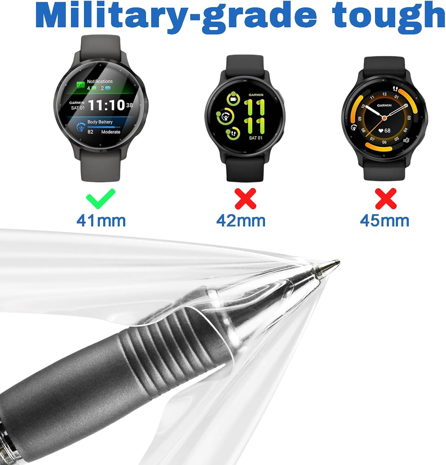 Jeyzuroa 6-Pack Screen Protector for Garmin Venu 3S - HD Clear TPU Soft Flex, Anti-Scratch & Bubble-Free, Full Coverage Film image number 1