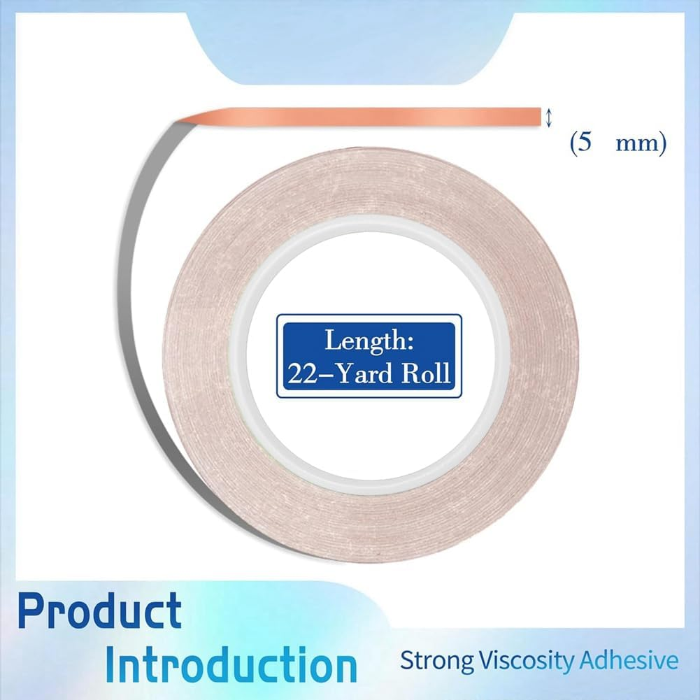 Biafiog 6Mm Backed Copper Foil Tape for Stained Glass (2Roll) Easy Install Easy to Use