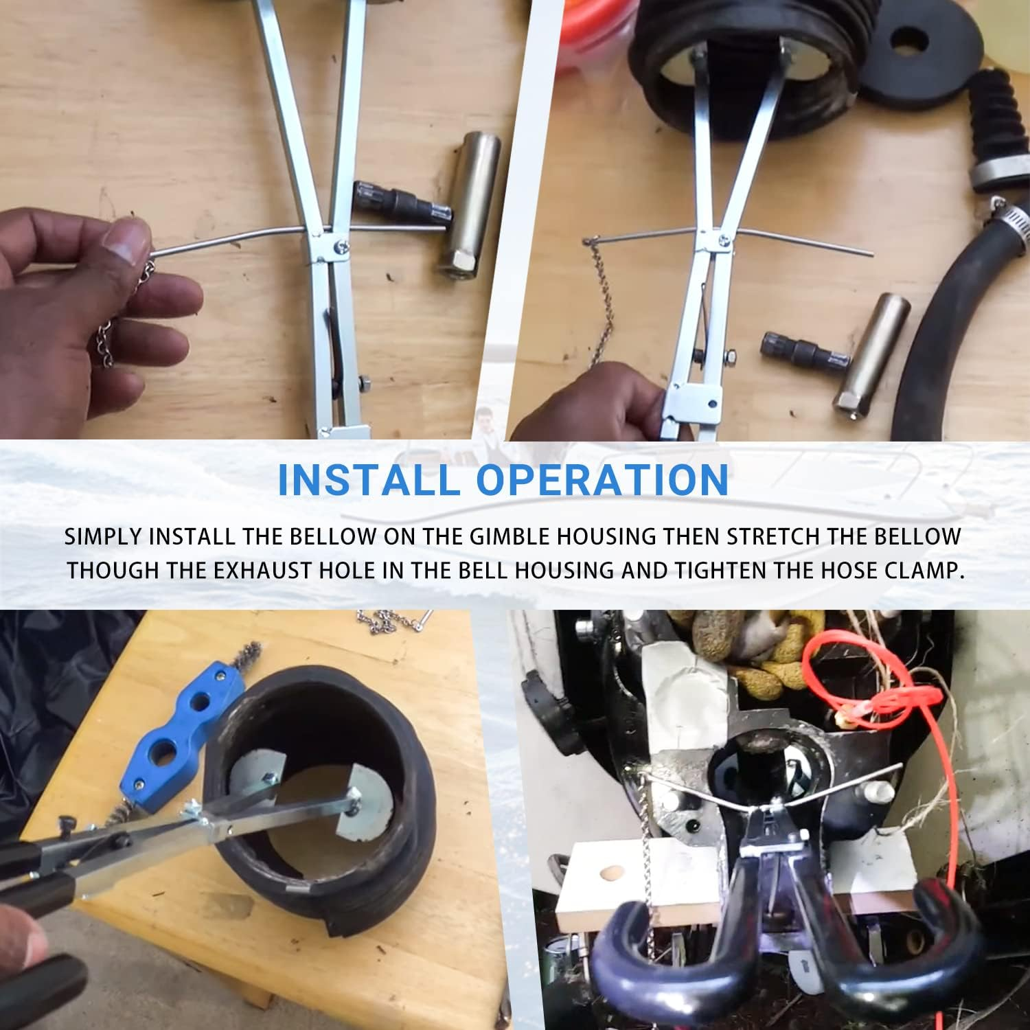 Exhaust Bellows Expander Tool Fits Mercruiser Sterndrive Exhaust Bellows Replace 91-45497A1 91-8M0096108 Sierra 18-9847 GLM 90360 image number 2