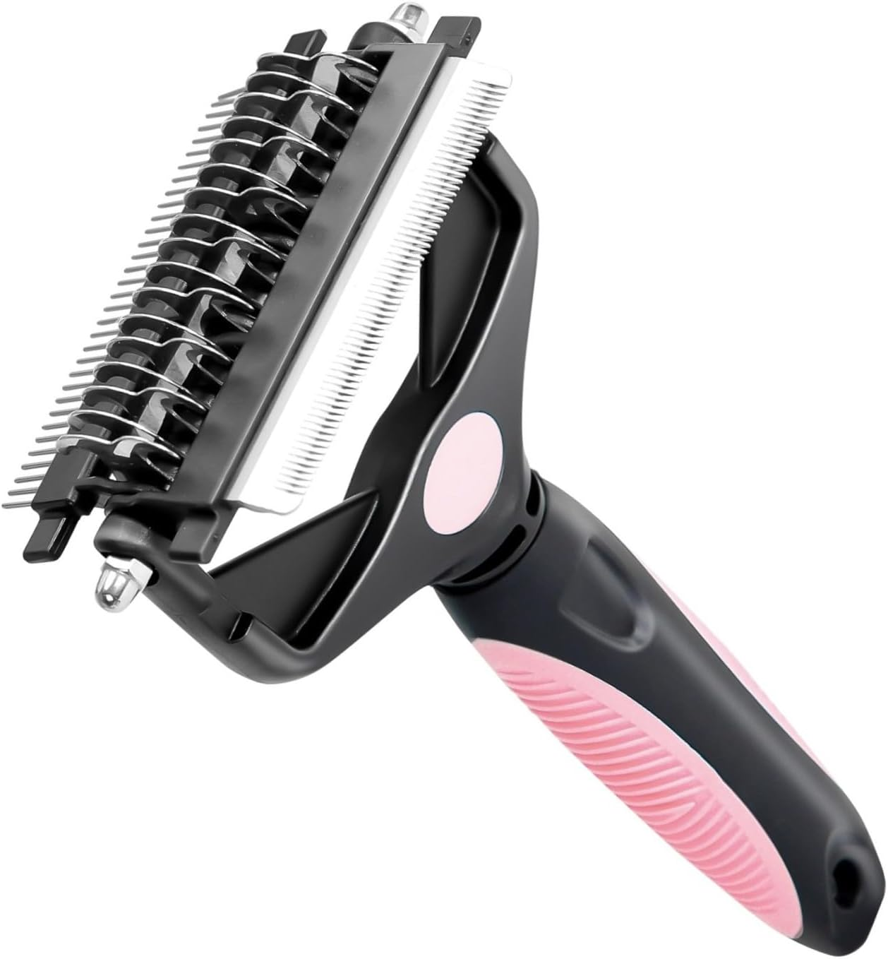 Yizhet Dog Brush & Cat Brush 3 in 1, Double-Sided Undercoat Brush with Blades 17+9, Undercoat Brush for Detangling & Tangling Dogs Cats with Long Hair, Thick Fur, Undercoat, Blue