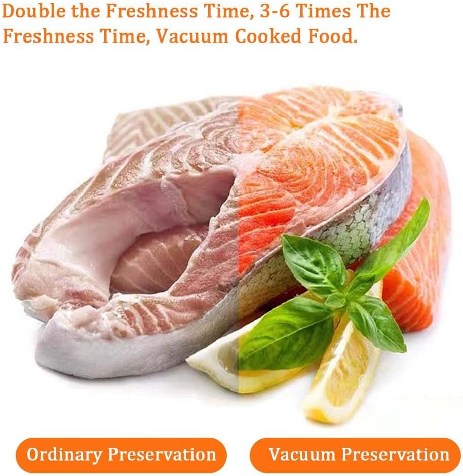 100 PCS 10X15Cm Textured Food Vacuum Food Sealer Bags,Vacuum Freezer Storage Bag Thick Embossed Upgrade Seal Precut Bag with All Types Sealer Machines Withstands Freezing (8X12Cm)