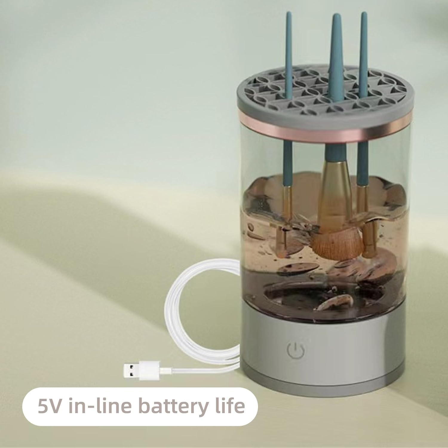 Makeup Brush Cleaner, Electric Brush Cleaning Device Dryer, 7000RPM USB Fast Electric Automatic Brush Cleaner, Clean Multiple Makeup Brushes at the Same Time image number 4