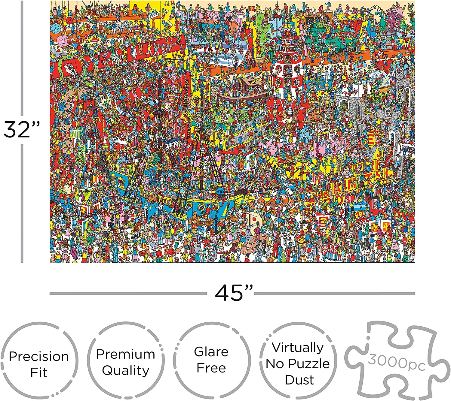 Aquarius 68507 Where'S Waldo 3,000Pc Puzzle